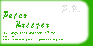 peter waitzer business card
